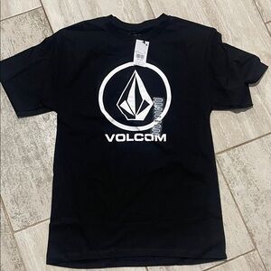 Volcom Black Tee with White Logo